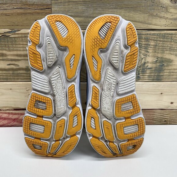 Hoka One One Bondi 7 Athletic Running Sneakers Men’s Size 12 Blue Yellow - Picture 11 of 12